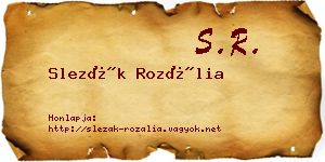 Slezák Rozália névjegykártya